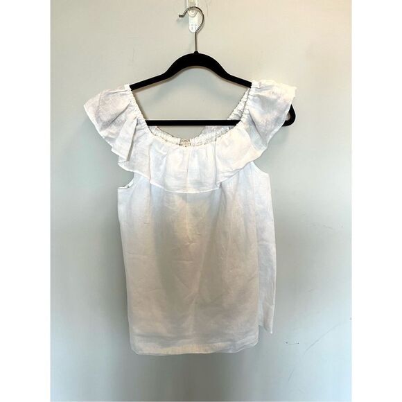 J. Crew Tops - JCrew linen off the shoulder blouse size medium